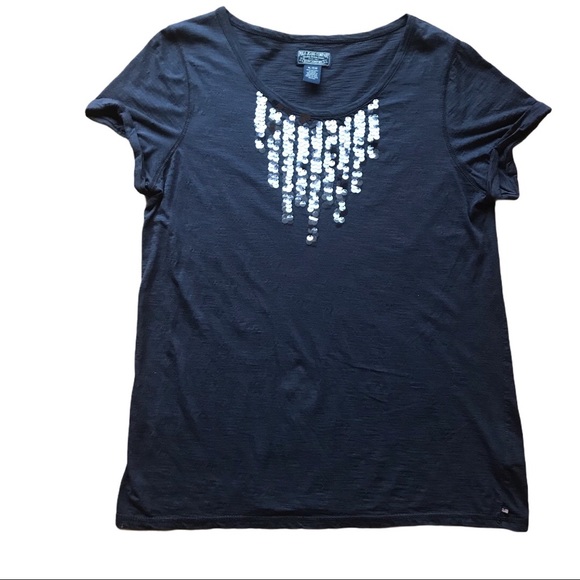 Ralph Lauren Polo Ladies Blue Sequence T-Shirt Tee - Picture 12 of 12